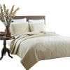 Brandream White Beige Vintage Floral Comforter Set Queen Size Bed Quilt Set Beige Floral 0 100x100
