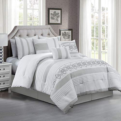 grey and white comforter set queen