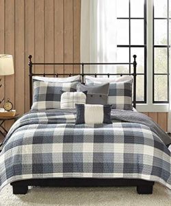Country-Farmhouse-Rustic-Grey-Plaid-Buffalo-Check-FullQueen-6-Piece-Quilt-Set-Homemade-Wax-Melts-0-0