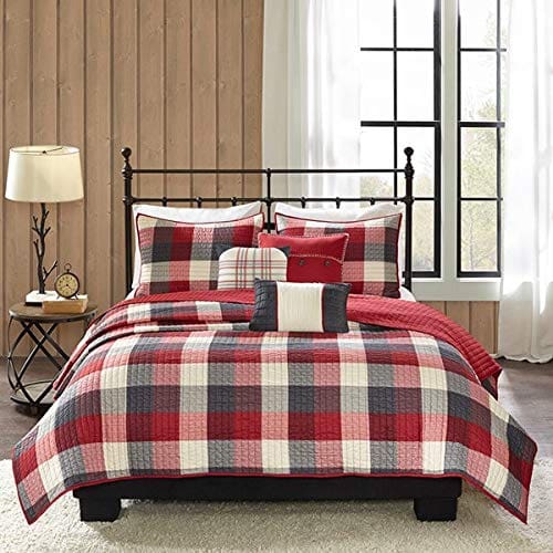 Country-Farmhouse-Rustic-Red-Plaid-Buffalo-Check-King-Quilt-Set-6-Piece-Set-Homemade-Wax-Melts-0-0