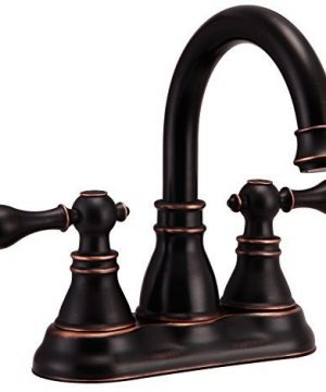 Derengge F 4501 NB Two Handle Oil Rubbed Bronze Bathroom Sink Faucet With Pop Up DraincUPC NSF AB1953 Lead Free 0 300x360