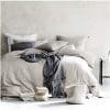 Eikei Washed Cotton Chambray Duvet Cover Solid Color Casual Modern Style Bedding Set Relaxed Soft Feel Natural Wrinkled Look King Neutral 0 100x100