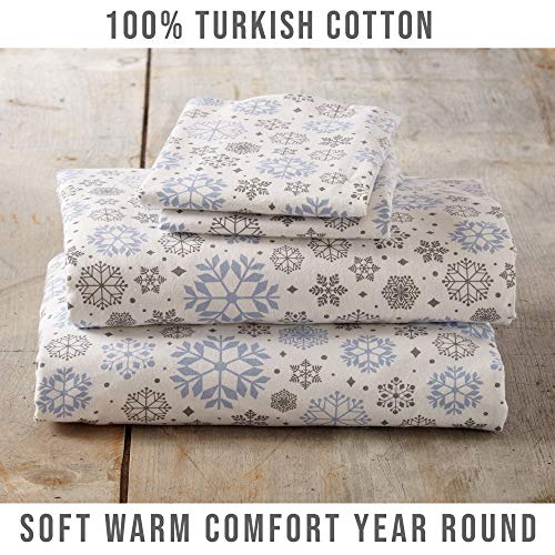 Home Fashion Designs Flannel Sheets Twin Winter Bed Sheets Flannel Sheet Set Snowflakes Flannel Sheets 100 Turkish Cotton Flannel Sheet Set Stratton Collection Twin Snowflakes 0 2