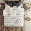InkIvy Rhea Cotton Jacquard Comforter Mini Set KingCal King IvoryCharcoal 0 100x100