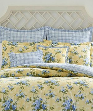 Laura Ashley Cassidy Comforter Set Full Queen Pastel Yellow