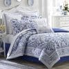 Laura Ashley Charlotte Comforter Set King Blue 0 100x100