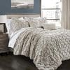 Lush Decor Wheat Ravello Shabby Chic Style Pintuck 5 Piece Comforter Set With Pillow Shams King 0 100x100