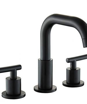 MYHB SH001H 2 Handle 8 Inch Widespread Bathroom Faucet For 3 Hole Sink Matte Black 0 300x360