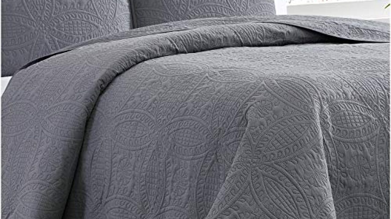Mellanni Bedspread Coverlet Set Charcoal Comforter Bedding Cover