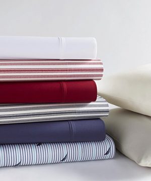 Nautica Stripe Cotton Percale Sheet Set Twin Colridge Red 0 0 300x360