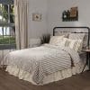 Piper Classics Market Place Ticking Stripe Quilt Queen 90 X 90 Grey Cream Quilted Modern Country Farmhouse Style Bedding 0 100x100