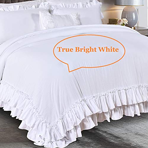 Queen S House Farmhouse Ruffled Comforter Set White Full Queen