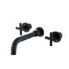 SITGES Matte Black Bathroom Faucet Double Handle Wall Mount Bathroom Sink Faucet And Rough In Valve Included Matte Black 0 100x100