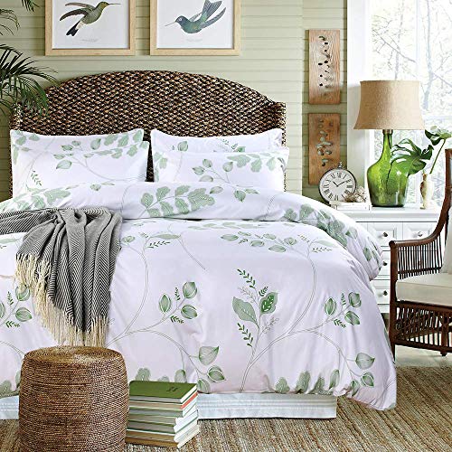 Sexytown Botanical Duvet Cover Set With Zipper Closure Green Leaves Duvet Cover And Pillowcase Set Green Tree Leaves Farmhouse Goals