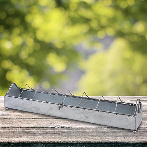 Stonebriar Farmhouse Galvanized Metal Chicken Feeder Catch All