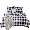 TEALP Buffalo Plaid Bedding Set Queen Size Farmhouse Duvet Cover Set No Comforter No Bed Sheet Queen Black And White 0 100x100