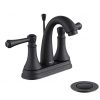TimeArrow TAF410Y MB 2 Handle Centerset Bathroom Sink Faucet With Drain Assembly Matte Black 0 100x100