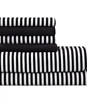 Virah Bella Debra Valencia Awning Striped Sheets By Duke Full Size BlackWhite 6 Pc Set 2 Bonus Pillowcases 0 300x360