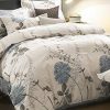 Wake In Cloud Floral Comforter Set Botanical Flowers Pattern Printed 100 Cotton Fabric With Soft Microfiber Inner Fill Bedding 3pcs Queen Size 0 100x100