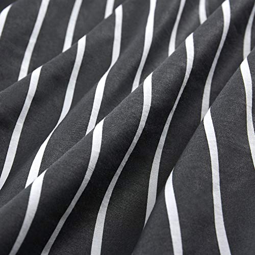 Details about   Wake In Cloud 100% Cotton Fabric with Soft Microfi Gray Striped Comforter Set 