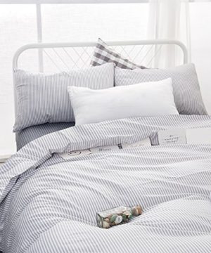 Wake In Cloud Gray White Striped Comforter Set Grey White