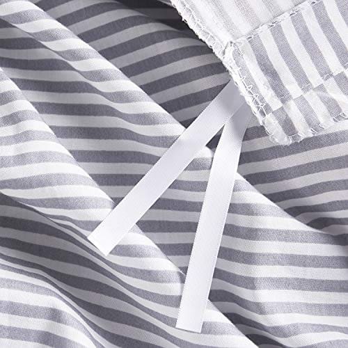 White Striped Duvet Cover Set, Grey And White Striped Duvet Cover Queen
