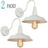 BRIGHTESS W8903 Retro White Wall Sconce Lighting Gooseneck Barn Lights Industrial Vintage Farmhouse Wall Lamp Led Porch Light For Indoor Bathroom Hardwired 2 Packs 0 100x100