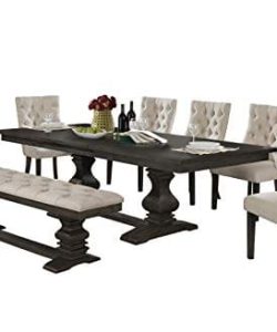 Best Quality Furniture 7 Piece Dining Set Beige 0 250x300