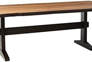 Burnham Live Edge Dining Table With Trestle Base Natural Honey And Smokey Black 0 300x203