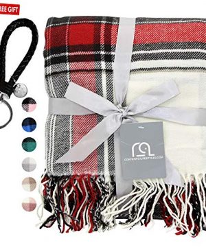 Contempo Lifestyles Buffalo Plaid Throw Blanket 50 X 60 Inch Decorative Classic Blanket Comfortable And Ultra Soft Ideal For Living Room Couch Travelling IvoryRed Mutli 0 300x360