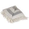 DII Rustic Farmhouse Cotton Cabana Striped Blanket Throw With Fringe For Chair Couch Picnic Camping Beach Everyday Use 50 X 60 Cabana Striped Gray 0 100x100
