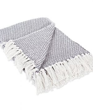 DII Throw 50x60 With 25 Fringe Woven Gray 0 300x360