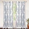 DriftAway Samantha Thermal Room Darkening Grommet Unlined Window Curtains Floral Damask Medallion Pattern 2 Panels Each 52 Inch By 84 Inch Blue 0 100x100