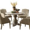 Edelbrock French Decor 5PC Round Dining Set Table 4 Chair In Rustic Weathered 0 100x100