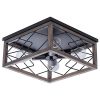 Farmhouse Rectangle Flush Mount Ceiling Light Fixture With Wood Shade For Living Room Hallway Entryway Passway Dining Room Bedroom Balcony 4 Light 0 100x100