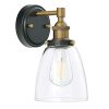 Fiorentino LED Industrial Wall Sconce Antique Brass WClear Glass Linea Di Liara LL WL582 AB 0 100x100