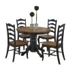 French Countryside BlackOak 42 Round Pedestal Dining Table With 4 Chairs By Home Styles 0 100x100