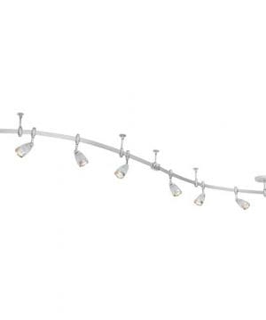 Globe Electric 5795501 Flexigon 6 Light Flexible Track Lighting 2X 42 Rails Brushed Nickel Frosted Glass Insert Shades Bulbs Included 0 300x360