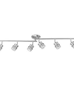 Globe-Electric-59355-Kearney-6-Light-Foldable-Track-Lighting-Brushed-Nickel-Finish-White-Glass-Shades-Bulbs-Included-0