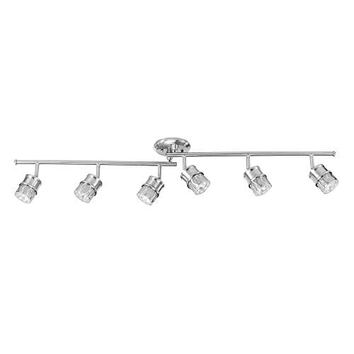 Globe-Electric-59355-Kearney-6-Light-Foldable-Track-Lighting-Brushed-Nickel-Finish-White-Glass-Shades-Bulbs-Included-0