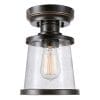 Globe Electric Charlie 1 Light OutdoorIndoor Semi Flush Mount Ceiling Light Oil Rubbed Bronze Clear Seeded Glass Shade 44301 0 100x100