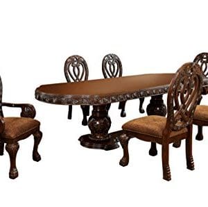 HOMES Inside Out Aragon 7 Piece Formal Dining Table Set Cherry 0 300x298