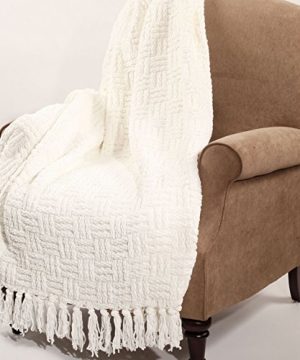 Home Soft Things Cable Knitted Throw Couch Cover Blanket 50 X 60 Antique White 0 300x360