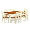 LGAN9 BMK W 9 Pc Dinette Set With A Dining Table And 8 Kitchen Chairs In Buttermilk And Cherry 0 100x100