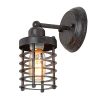 LNC Wall Sconce Farmhouse Barn Warehouse Mini Cage Vanity Light Indoor Wall Lamp With Brown Painting Rust A03481 0 100x100