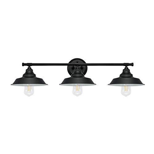 Longwind 3 Light Wall Fixture Vanity Industrial Mate Black