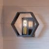 Luxury Industrial Wall Sconce Small Size 875H X 10W With Geometric Style Elements Natural Black Finish UQL2773 From The Venezia Collection By Urban Ambiance 0 100x100