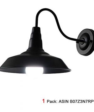 LynPon 2 Pack Black Gooseneck Barn Light Fixture Industrial Vintage Wall Sconce For Warehouse Modern Farmhouse Wall Porch Indoor Lighting 0 0 300x360