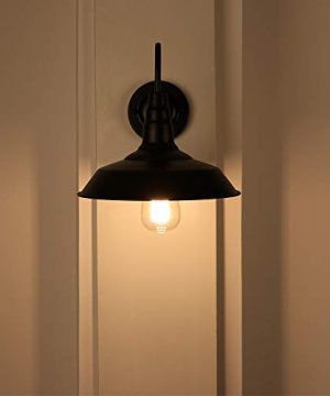 LynPon 2 Pack Black Gooseneck Barn Light Fixture Industrial Vintage Wall Sconce For Warehouse Modern Farmhouse Wall Porch Indoor Lighting 0 4 300x360