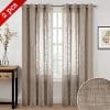 NICETOWN Semi Sheer Big Widow Curtains For Living Room Grommet Rustic Linen Textured Window Coverings Balance Light Privacy Draperies For Farmhouse W52 X L84 2 Panels In Taupe 0 100x100